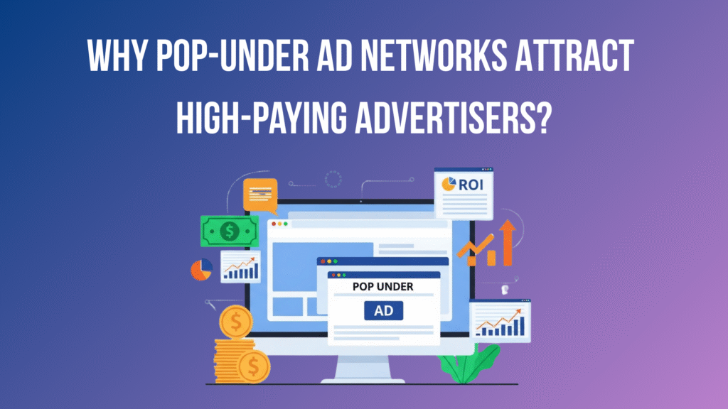 Why Pop-Under Ad Networks Attract High-Paying Advertisers? pop-under ads displayed on desktops