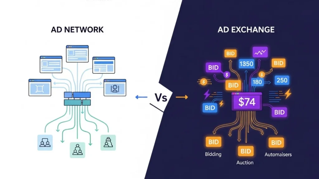 Ad Network Vs Ad Exchange – A Detailed Comparison 2026 Ad Network Vs Ad Exchange https://limegreen-gull-899775.hostingersite.com